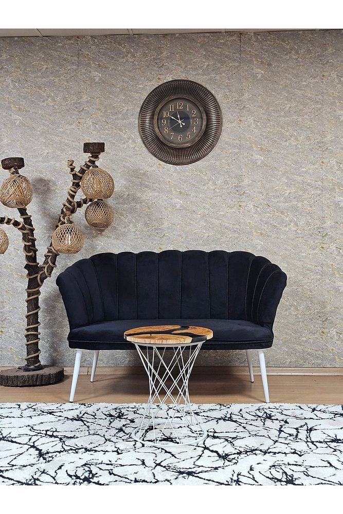 İkili Papatya Çay Seti Koltuk Beyaz Boyalı Sivriltme Ayak, Balkon, Salon, Ofis, Koltuk Takımı