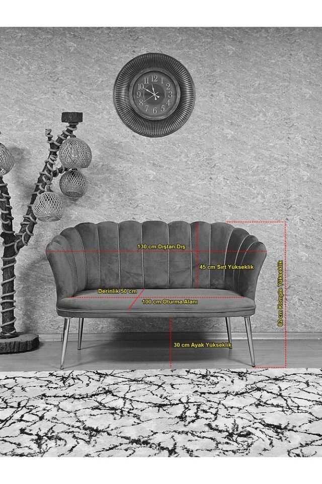 Papatya Çay Seti Koltuk Takımı Krom Sivriltme Ayak, Balkon, Salon, Ofis, Cafe Koltuk Takımı