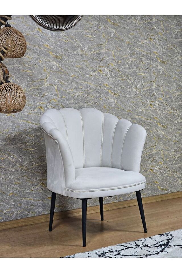 Tekli Papatya Çay Seti Koltuk Siyah Boyalı Sivriltme Ayak, Balkon, Salon, Ofis, Koltuk Takımı