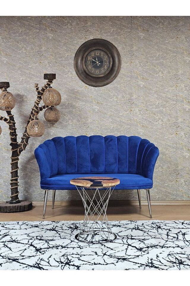 İkili Papatya Çay Seti Koltuk Krom Sivriltme Ayak, Balkon, Salon, Ofis, Koltuk Takımı, İkili Berjer