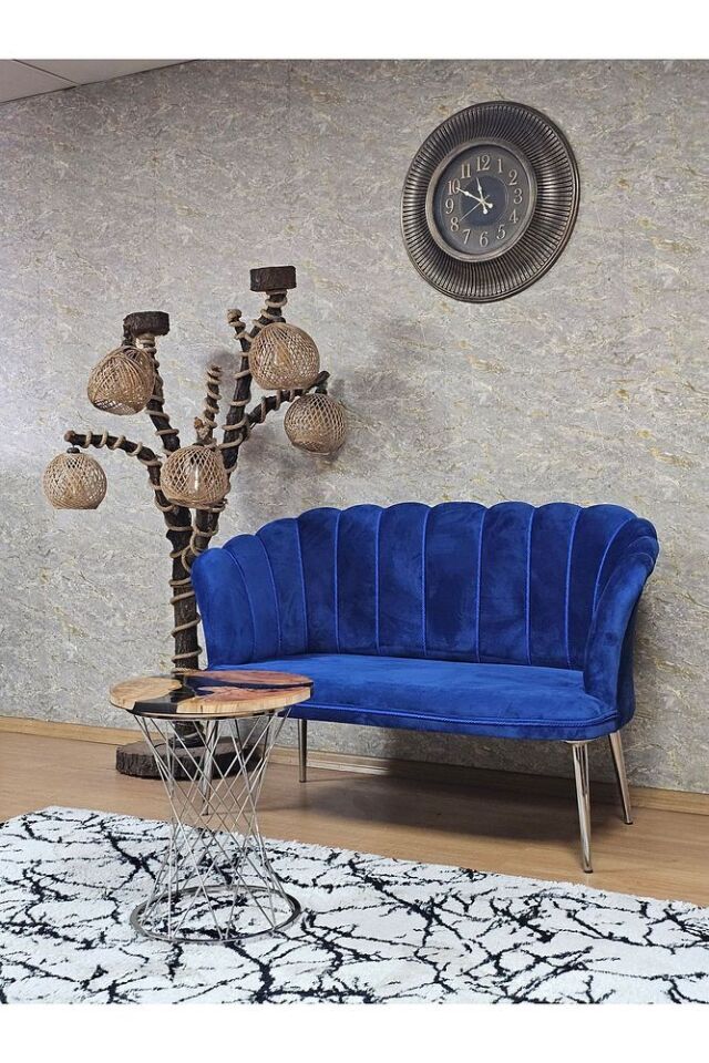 İkili Papatya Çay Seti Koltuk Krom Sivriltme Ayak, Balkon, Salon, Ofis, Koltuk Takımı, İkili Berjer