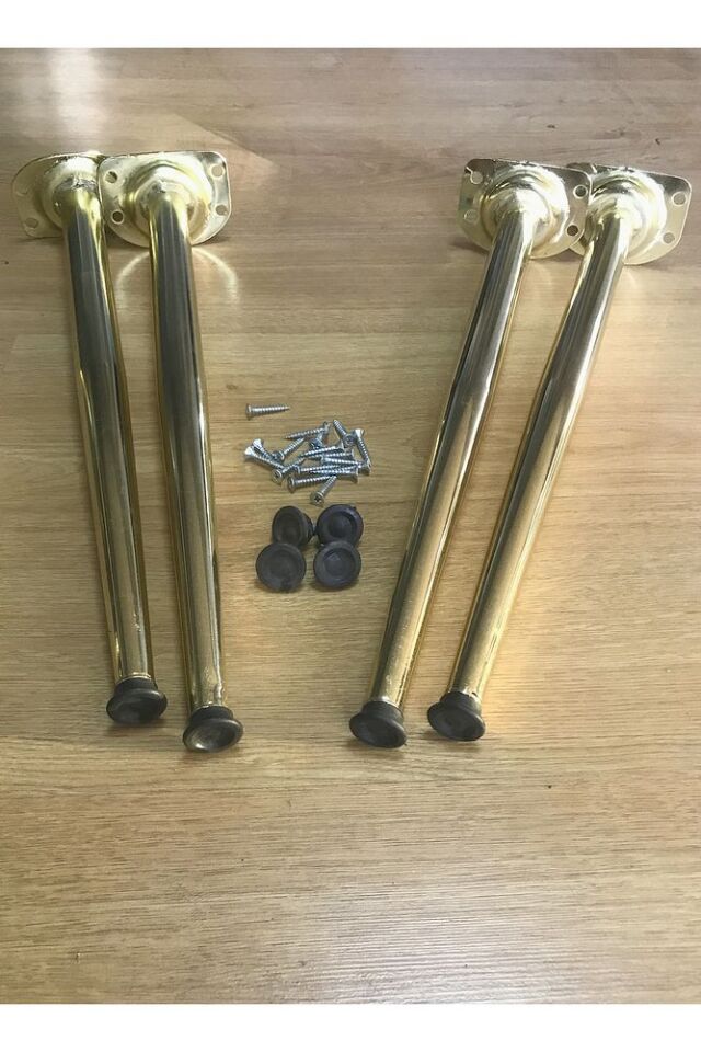 50 cm Metal Sivriltme Sehpa Ayak Gold - Krom - Siyah Boyalı - Masa Ayak - Sehpa Ayak - Demonte Ayak