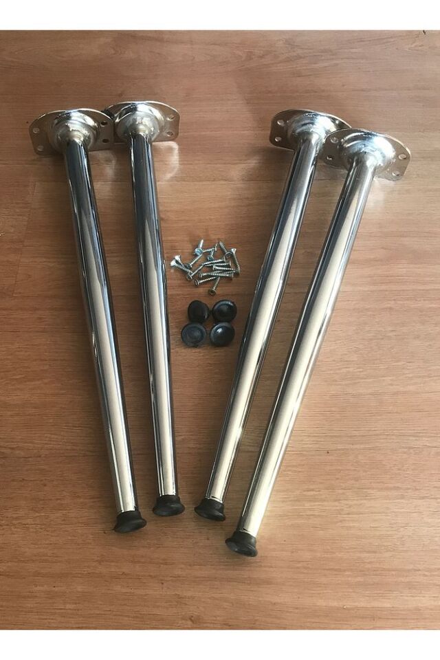 50 cm Metal Sivriltme Sehpa Ayak Gold - Krom - Siyah Boyalı - Masa Ayak - Sehpa Ayak - Demonte Ayak