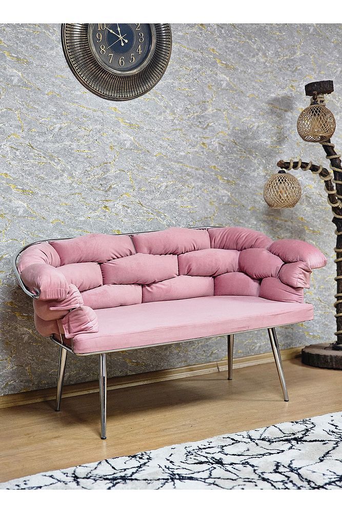 Ikili Krom Kaplama - Pembe Döşeme | Balon Çay Seti | Balkon Koltuk | Berjer | Balkon Çay Seti