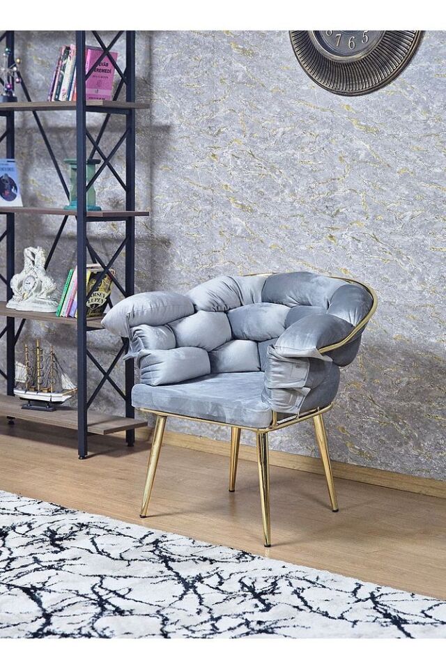 Tekli Gold Kaplama - Gri Döşeme | Balon Çay Seti | Balkon Koltuk | Berjer | Balkon Çay Seti