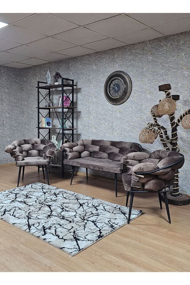 Siyah Boyalı - Kahverengi Döşeme | Balon Çay Seti | Balkon Koltuk | Berjer | Balkon Çay Seti