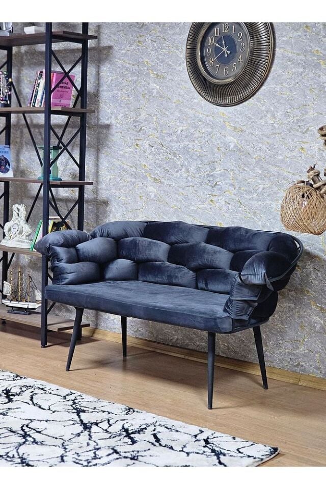 Ikili Siyah Boyalı - Füme Döşeme | Balon Çay Seti | Balkon Koltuk | Berjer | Balkon Çay Seti