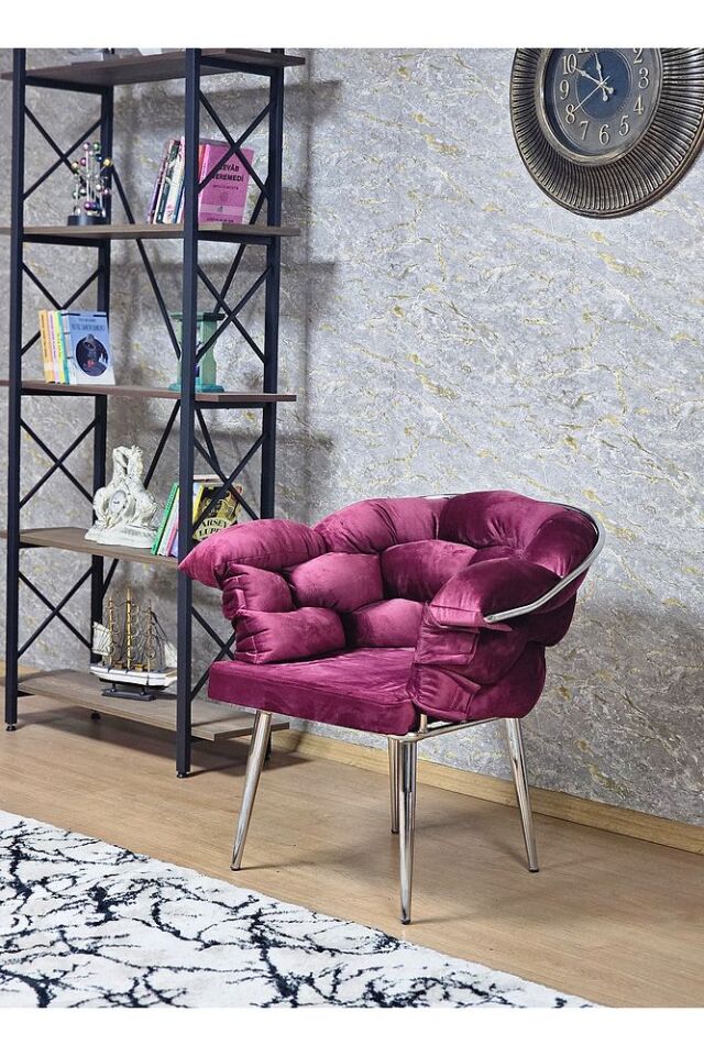 Tekli Krom Kaplama - Bordo Döşeme | Balon Çay Seti | Balkon Koltuk | Berjer | Balkon Çay Seti