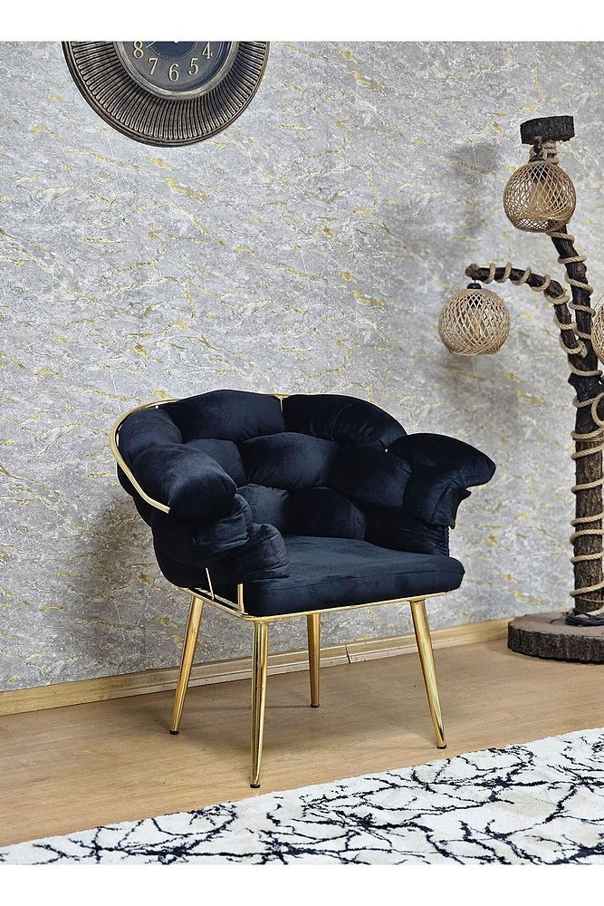 Tekli Gold Kaplama - Siyah Döşeme | Balon Çay Seti | Balkon Koltuk | Berjer | Balkon Çay Seti