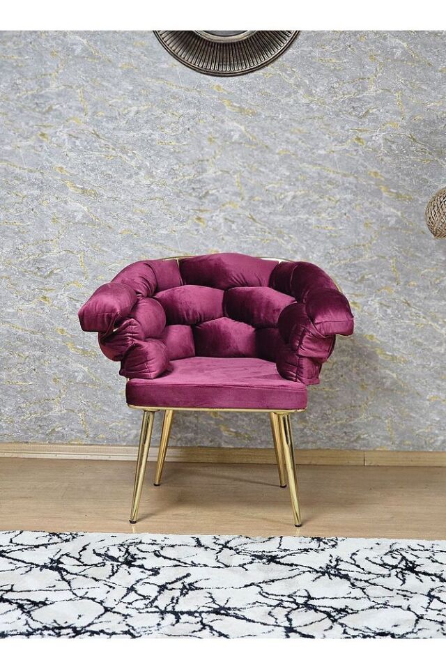 Tekli Gold Kaplama - Bordo Döşeme | Balon Çay Seti | Balkon Koltuk | Berjer | Balkon Çay Seti